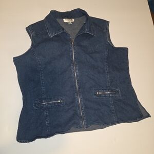 Jessica Plus Dark Blue Denim Zip Jacket